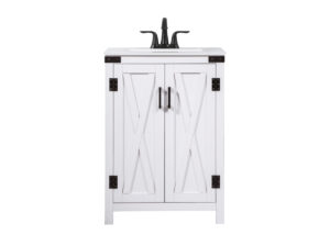 24 inch Single bathroom vanity in white