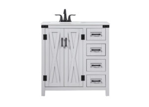 32 inch Single bathroom vanity in grey