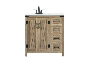 32 inch Single bathroom vanity in natural oak