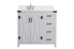 36 inch bathroom Vanity in Grey with Backsplash
