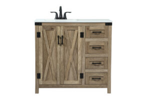 36 inch Single bathroom vanity in natural oak