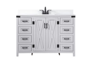 48 inch Single bathroom vanity in grey with backsplash