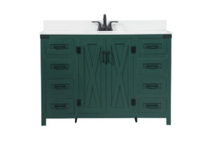 48 inch Single bathroom vanity in green with backsplash