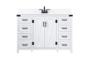 48 inch Single bathroom vanity in white with backsplash