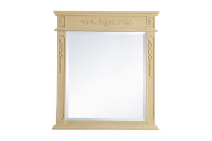 Wood frame mirror 32 inch x 36 inch in Light Antique Beige