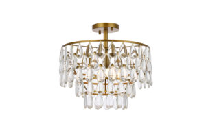 Mila 16 inch flush mount in brass