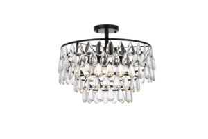 Mila 18 inch flush mount in black