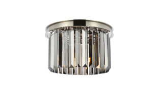 Sydney 3 light polished nickel Flush Mount Silver Shade (Grey) Royal Cut Crystal
