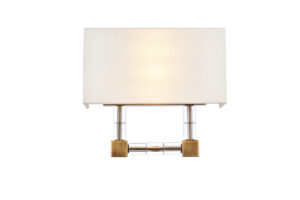 Cristal 2 light Burnished Brass Wall Sconce Clear Royal Cut Crystal