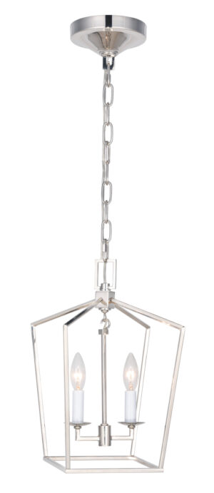 Denmark 2 light polished Nickel Pendant