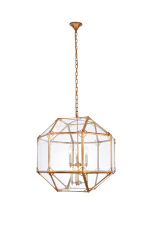 Gordon 6 light Golden Iron Chandelier