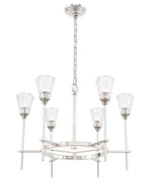 Soiree 6 light polished Nickel Pendant