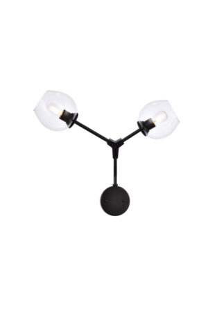 Cavoli 2 lights black wall sconce
