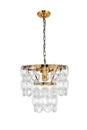 Eden 3 light in Light Antique Brass Pendant