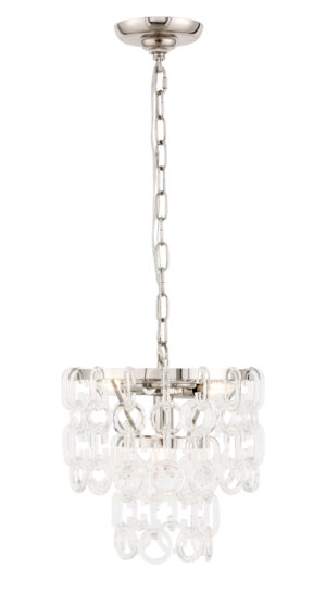 Debutante 3 light polished Nickel Pendant