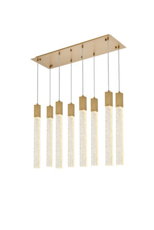 Weston 8 lights pendant in satin gold