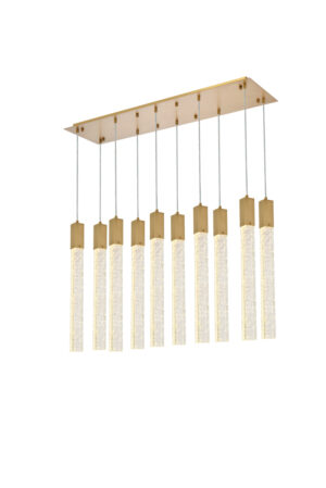 Weston 10 lights pendant in satin gold