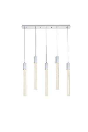 Weston 5 lights pendant in chrome