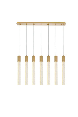 Weston 7 lights pendant in satin gold