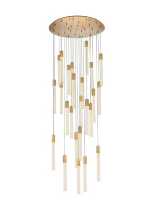 Weston 25 lights pendant in satin gold
