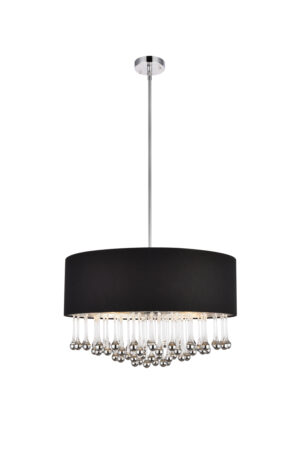 Metro 6 light Chrome Pendant Silver Shade Royal Cut Crystal