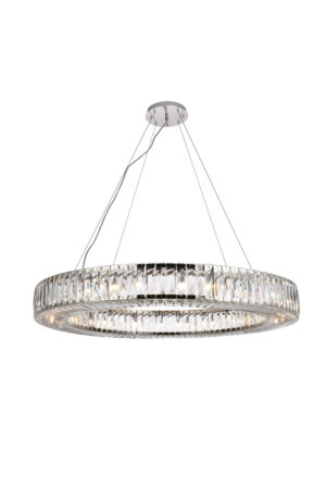 Cuvette 36 light Chrome Chandelier Clear Royal Cut Crystal