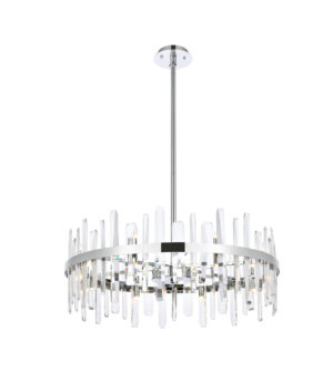 Serena 32 inch crystal round chandelier in chrome