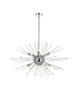 Sienna 36 inch crystal rod pendant in chrome