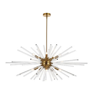 Sienna 46 inch crystal rod pendant in gold