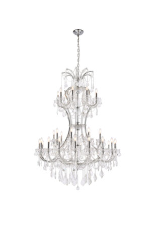 Maria Theresa 36 light Chrome Chandelier Clear Royal Cut Crystal