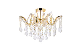 Maria Theresa 4 light Gold Flush Mount Clear Royal Cut Crystal