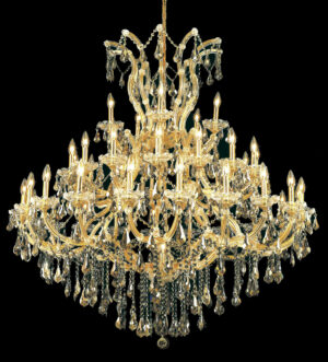Maria Theresa 41 light Gold Chandelier Golden Teak (Smoky) Royal Cut Crystal