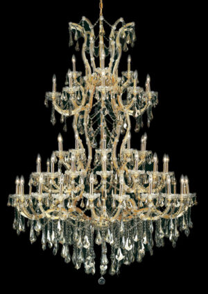 Maria Theresa 61 light Gold Chandelier Golden Teak (Smoky) Royal Cut Crystal