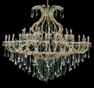 Maria Theresa 49 light Gold Chandelier Golden Teak (Smoky) Royal Cut Crystal