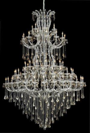 Maria Theresa 85 light Chrome Chandelier Golden Teak (Smoky) Royal Cut Crystal