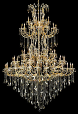 Maria Theresa 85 light Gold Chandelier Golden Teak (Smoky) Royal Cut Crystal