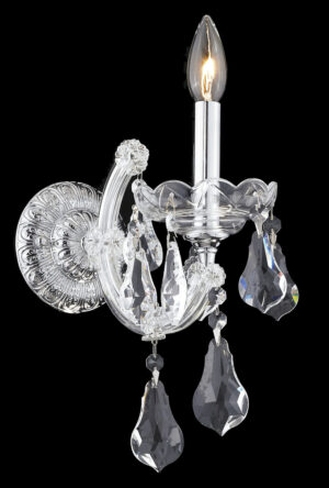 Maria Theresa 1 light Chrome Wall Sconce Clear Royal Cut Crystal
