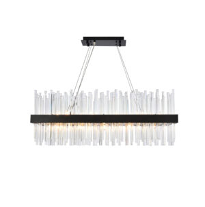 Dallas 36 inch rectangle crystal pendant in black