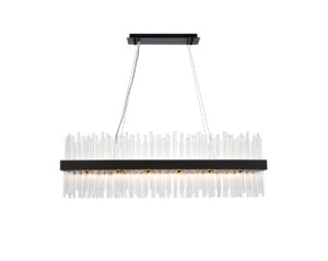 Dallas 42 inch rectangle crystal pendant in black