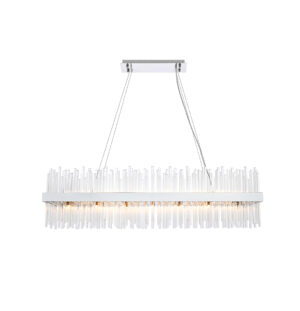 Dallas 48 inch rectangle crystal pendant in chrome