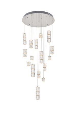 Polaris LED light Chrome Pendant Clear Crystal