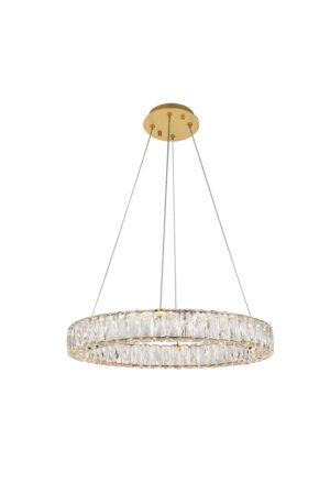 Monroe Integrated LED chip light gold Chandelier Clear Royal Cut Crystal