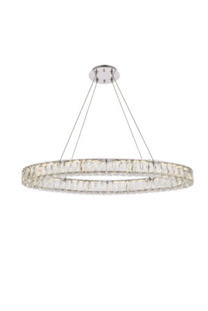 Monroe 36 inch LED oval Single pendant in chrome