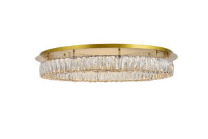 Monroe LED light Gold Flush Mount Clear Royal Cut Crystal