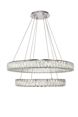Monroe Integrated LED chip light Chrome Chandelier Clear Royal Cut Crystal