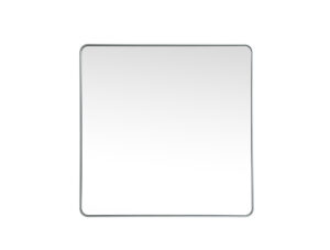 Soft corner metal square mirror 48x48 inch in Silver