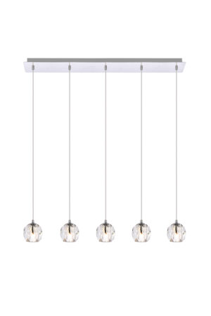 Eren 5 lights Chrome pendant
