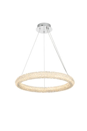 Bowen 24 inch Adjustable LED Chandelier in Chrome