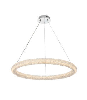 Bowen 32 inch Adjustable LED Chandelier in Chrome