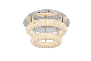Bowen 18 inch Adjustable LED Flush Mount in Chrome